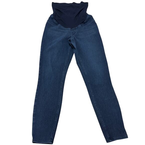 Spanx Jeans Womens Small Blue Denim Maternity Mama Ankle Jean-ish‎ Leggings - Picture 2 of 7